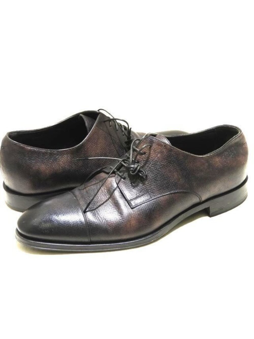 Louis Vuitton Dress Shoes Kensington Derby Black Leather Open Lacing 7